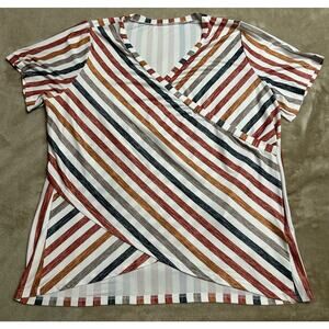 SHEIN Curve Colorful Stripped Blouse for Women Size 3XL